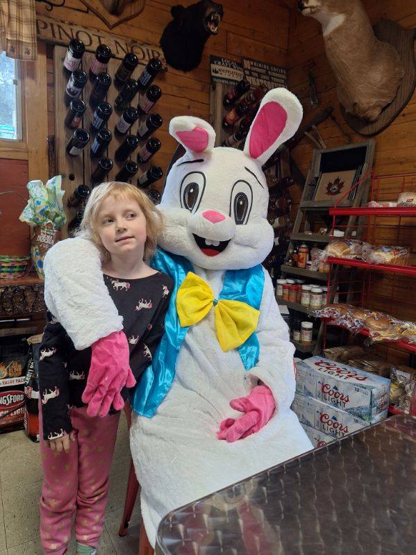 Easter Bunny visit at Swiftwater Way Station